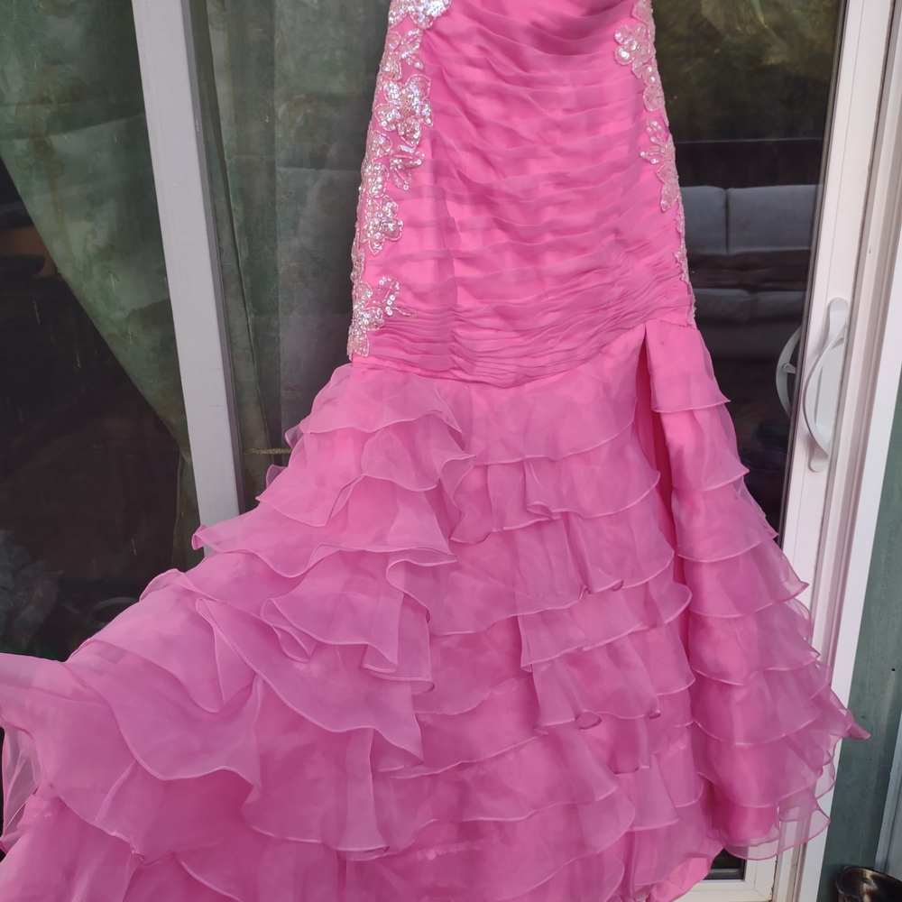 Pink Ruffled Ball Gown - Picture 2 of 10
